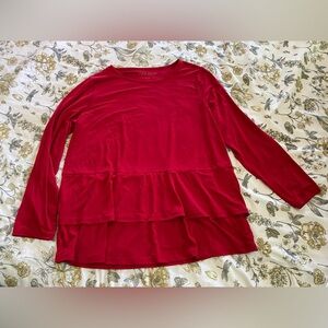 Susan Graver Vibrant Red Layered Blouse
